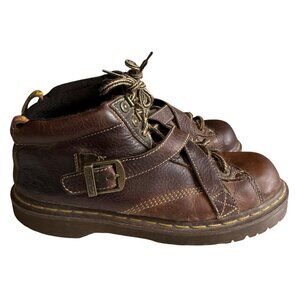 Dr. Martens Leather Airwair Criss Cross Straps England Boots Men’s Brown